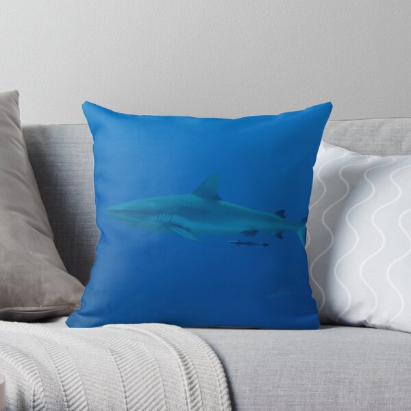 Grey Reef Whaler Throw Pillow
