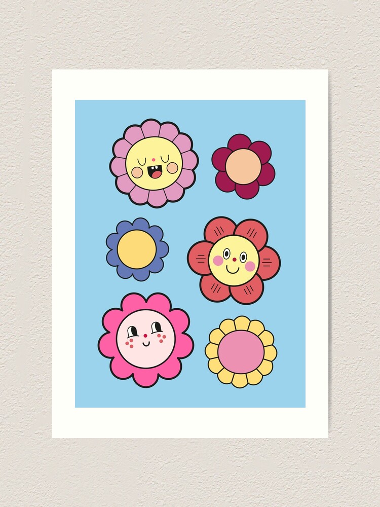 "Süße Blumen mit Gesichtern" Kunstdruck von tinygraphy Redbubble
