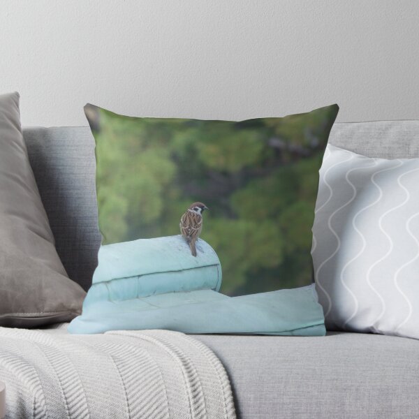 Bird at Nagoya Castle Throw Pillow