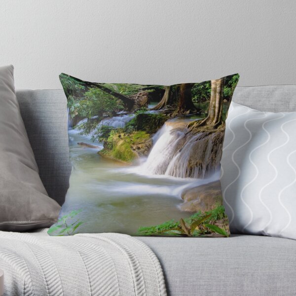 Krengkavia waterfall, Thailand Throw Pillow