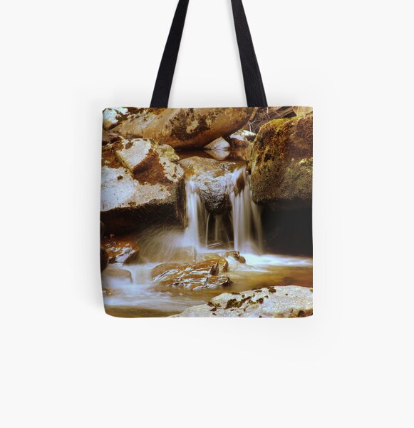 Rocks and Water All Over Print Tote Bag