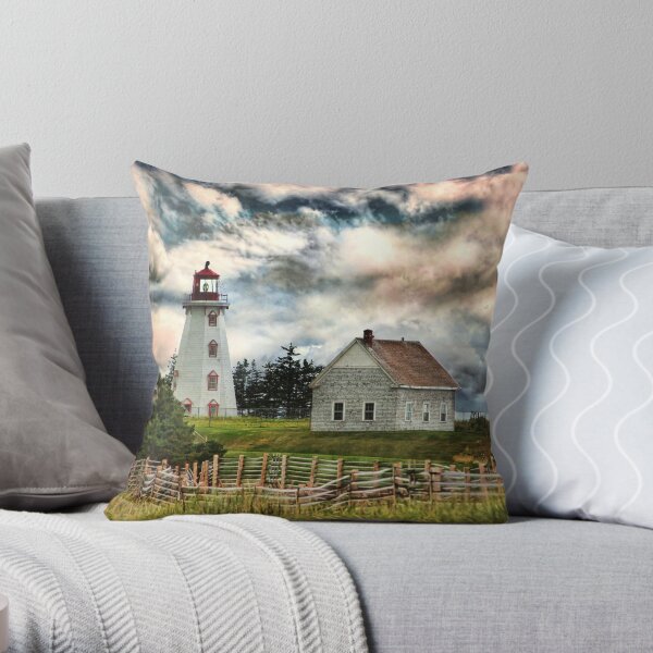 Panmure Island Lighthouse, PEI Throw Pillow
