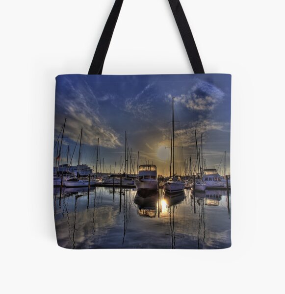 Marina Morning All Over Print Tote Bag