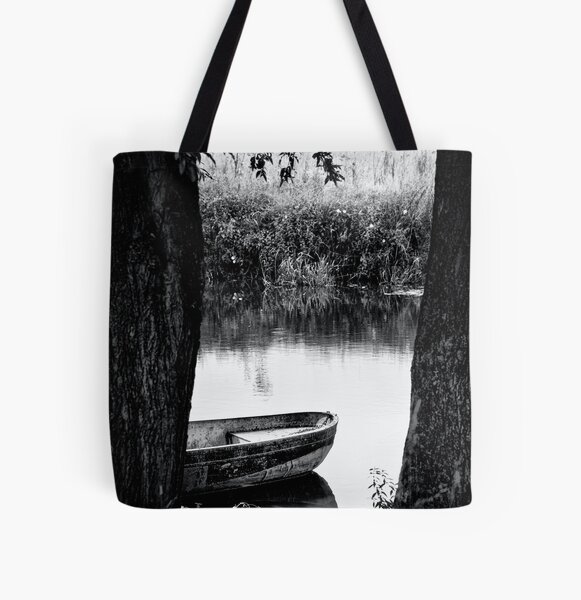 boat bw All Over Print Tote Bag