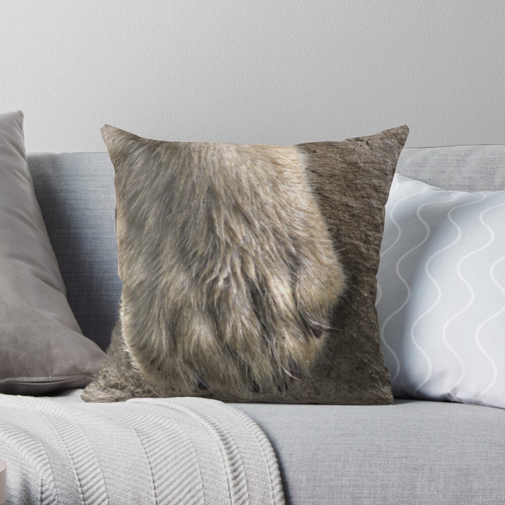 Dirty Paw Throw Pillow