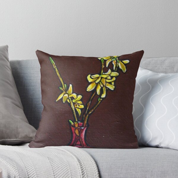 Item preview, Forsythia in Vase designed and sold by sally seabright.