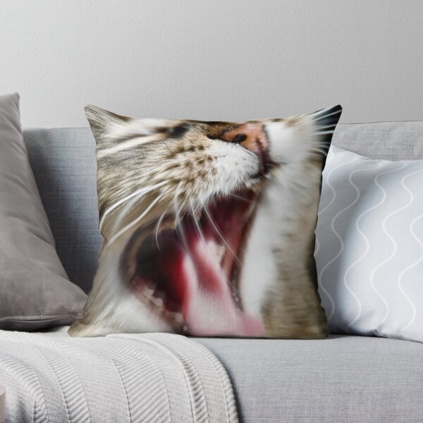 yawn Throw Pillow