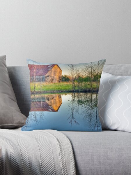 Barn and Reflections Throw Pillow
