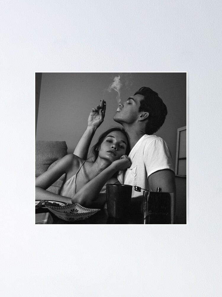 Black And White Smoking Aesthetic Poster By Https Angel Redbubble