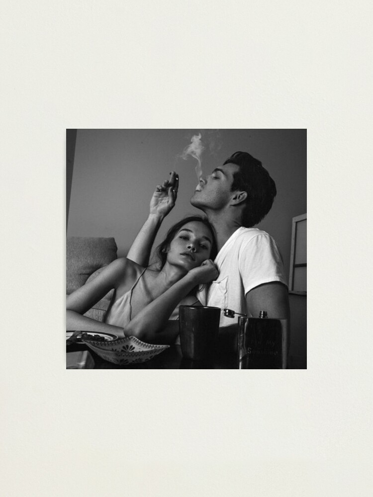 Black And White Smoking Aesthetic Photographic Print By Angel Redbubble