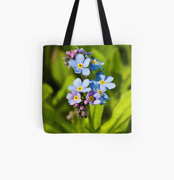 Forget-me-not Flowers (Myosotis arvensis) All Over Print Tote Bag