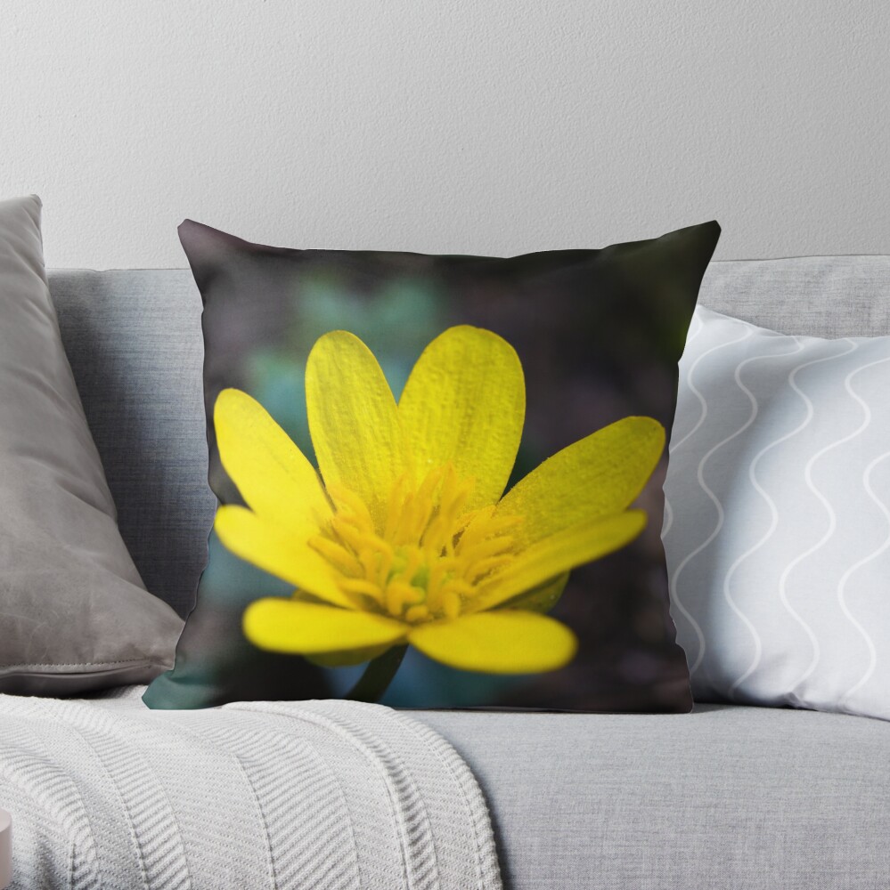 Lesser Celandine (Ranunculus ficaria) Throw Pillow