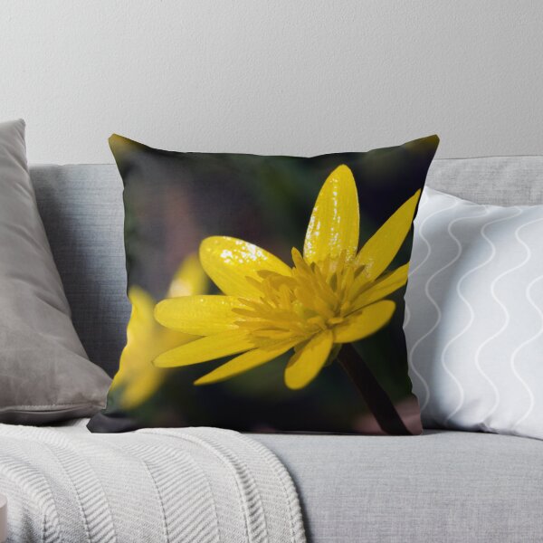 Lesser Celandine (Ranunculus ficaria) Throw Pillow