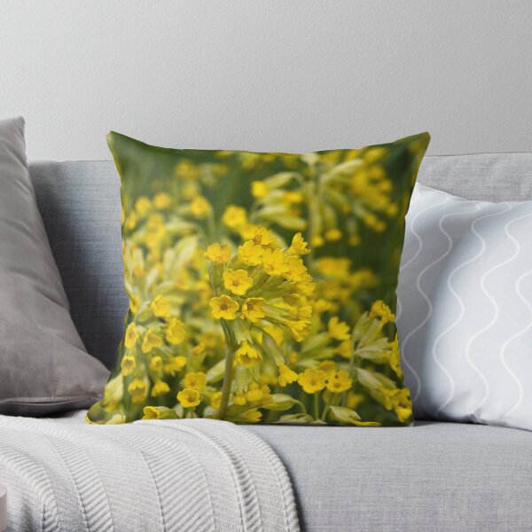 Cowslips (Primula veris) Throw Pillow