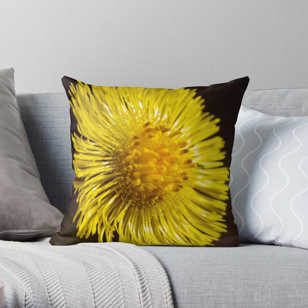 Colt's-foot (Tussilago farfara) Throw Pillow