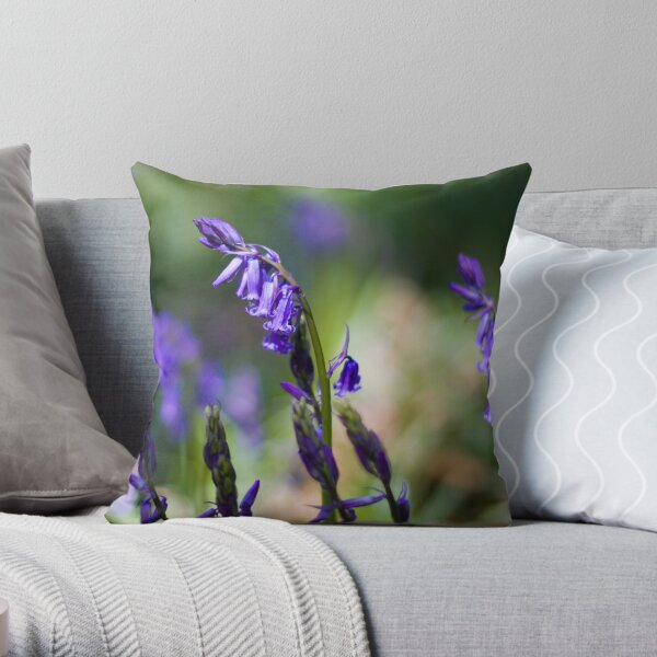 Bluebells (Hyacinthoides non-scripta) Throw Pillow