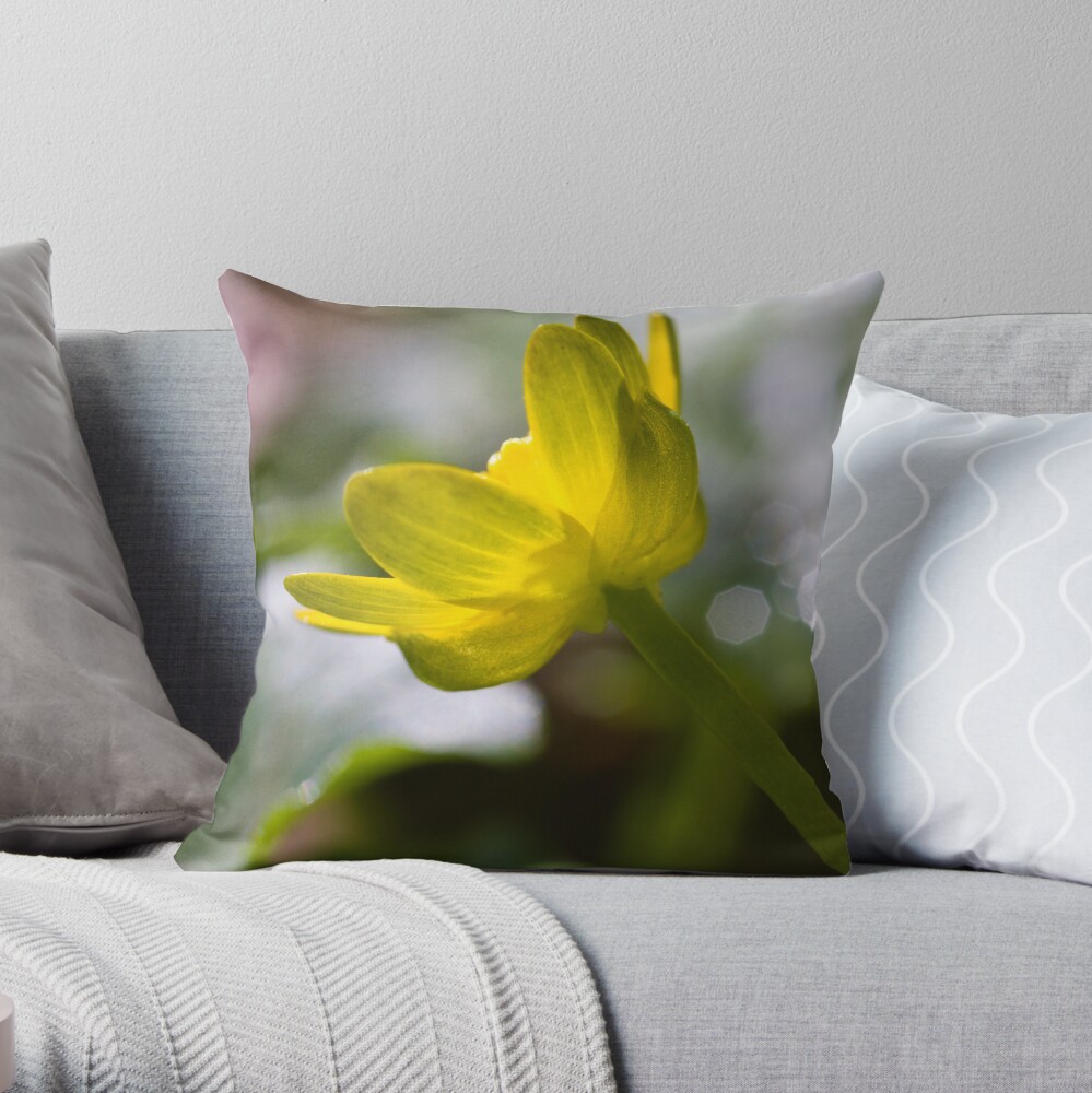 Lesser Celandine (Ranunculus ficaria) Throw Pillow