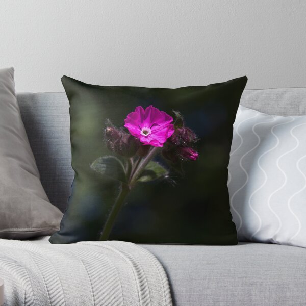 Red Campion (Silene dioica) Throw Pillow