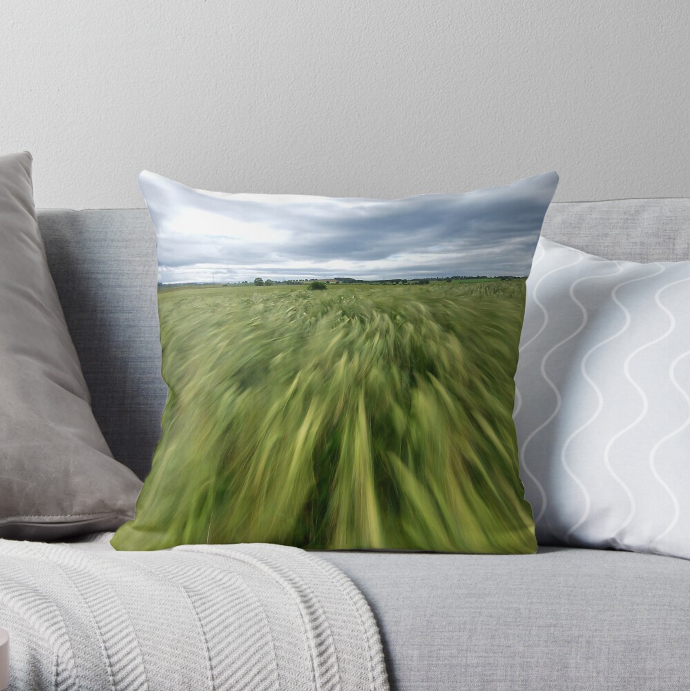 Moving field Throw Pillow