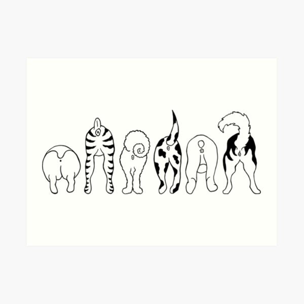 Dog Butts Art Print