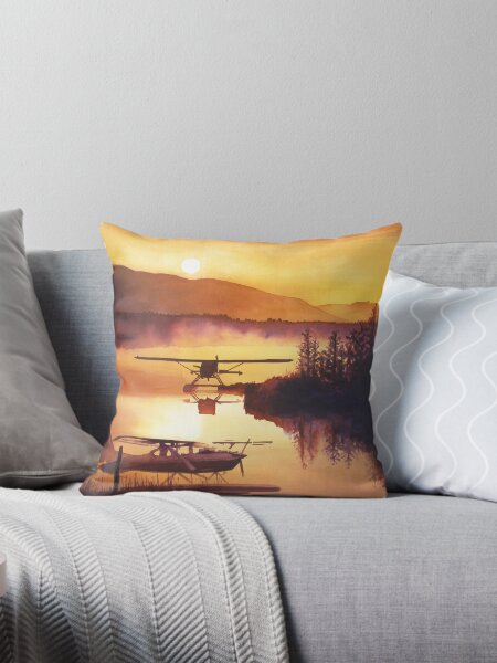 "Sky Harbor" Watercolor Throw Pillow