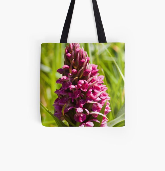 Southern Marsh Orchid (Dactylorhiza praetermissa) All Over Print Tote Bag