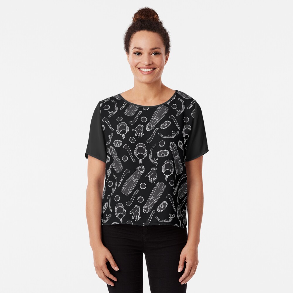 Octopush Underwater Hockey Pattern Chiffon Top