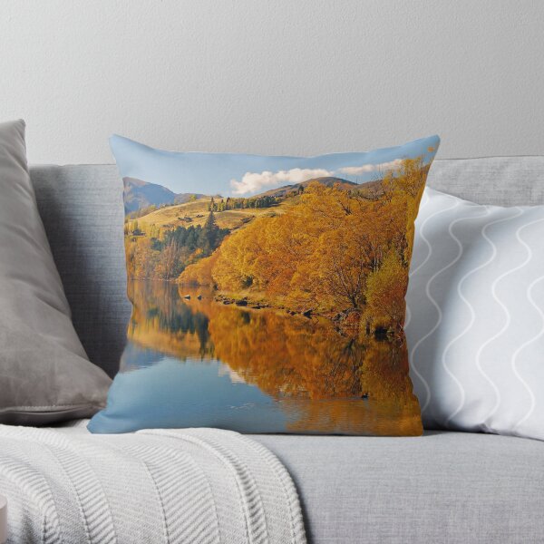 Autumnal Lake Hayes Throw Pillow
