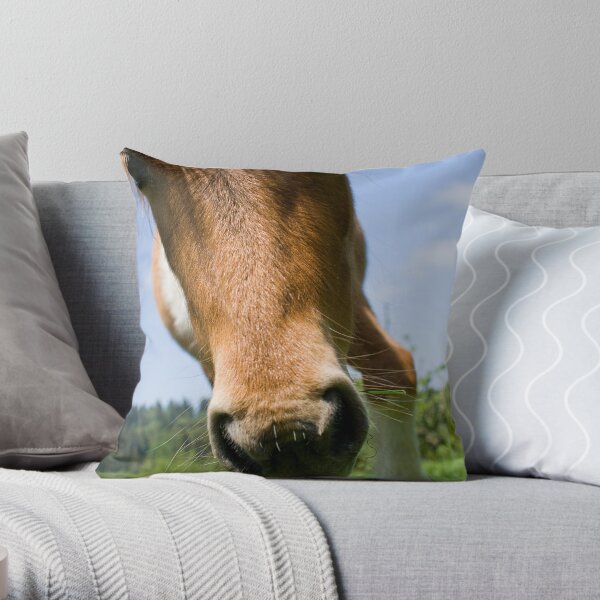 Mini Horse up close Throw Pillow