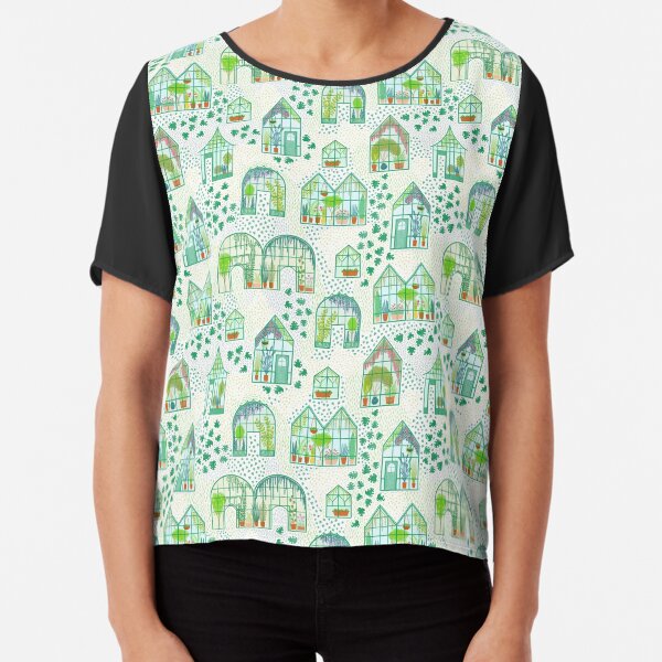 Watercolor Greenhouses Chiffon Top