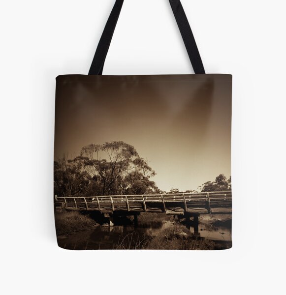 Old wooden bridge All Over Print Tote Bag