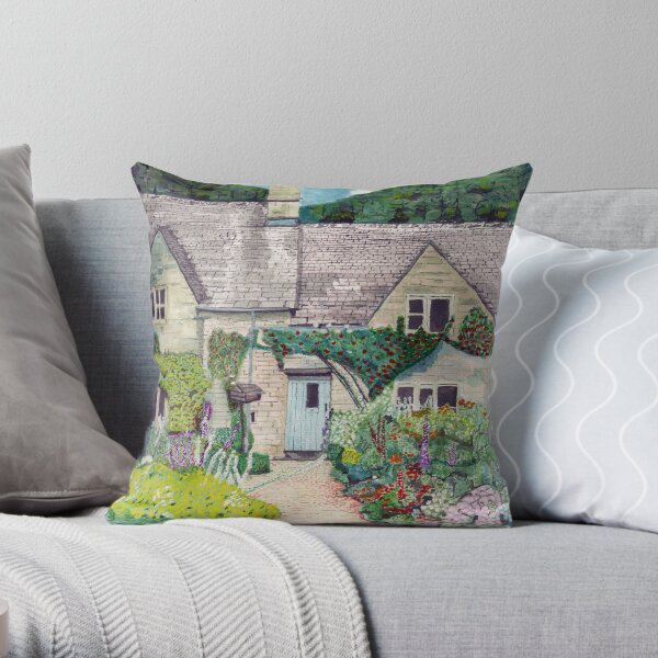 Cotwolds Cottage Garden Throw Pillow