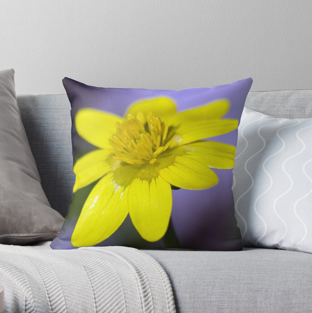Yellow Celendines Throw Pillow
