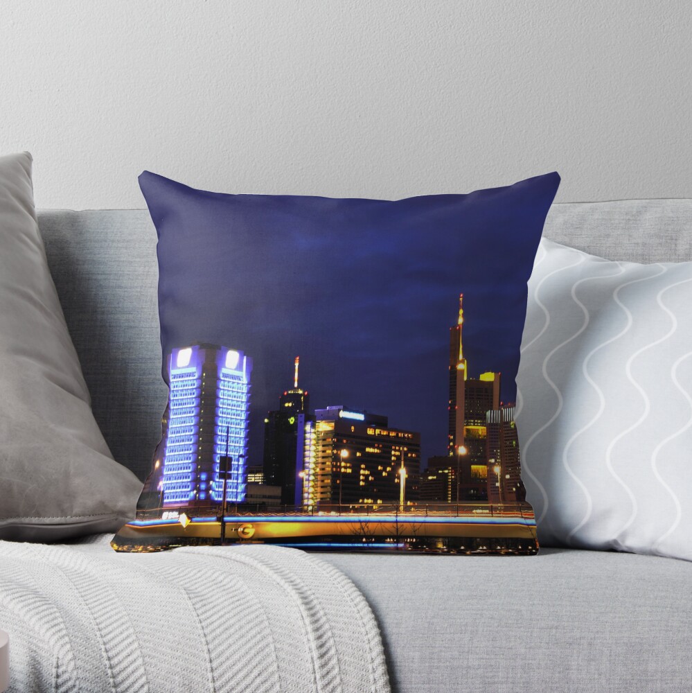 Frankfurt Skyline Throw Pillow