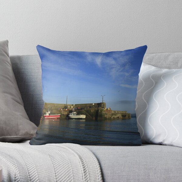 Loughshinny Cove Harbour Throw Pillow