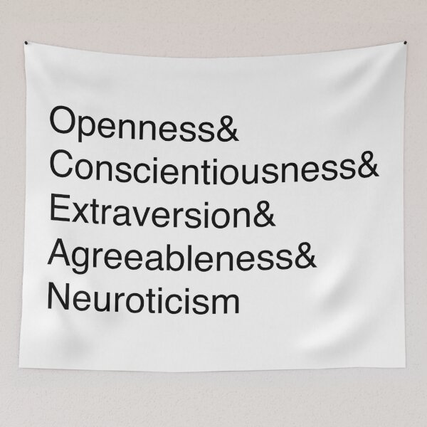 Item preview, O C E A N (Big 5 Personality Traits, black text) designed and sold by austenrose.