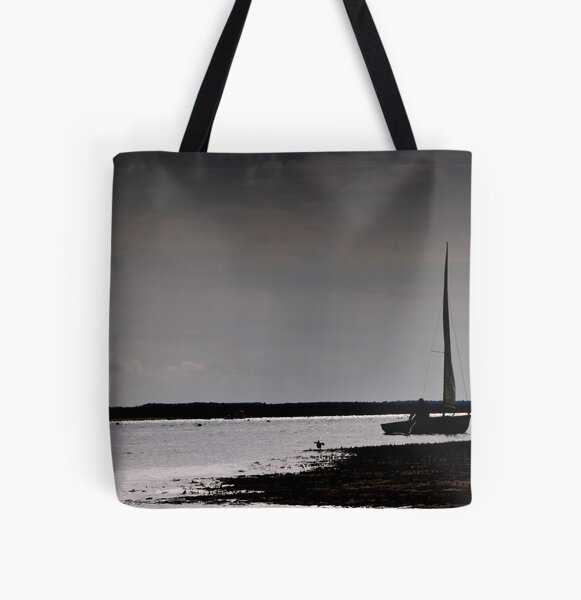 Man in Boat All Over Print Tote Bag