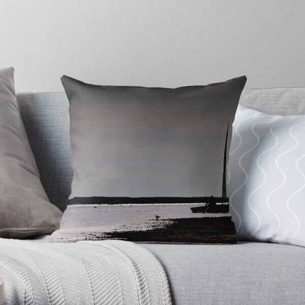 Man in Boat Throw Pillow