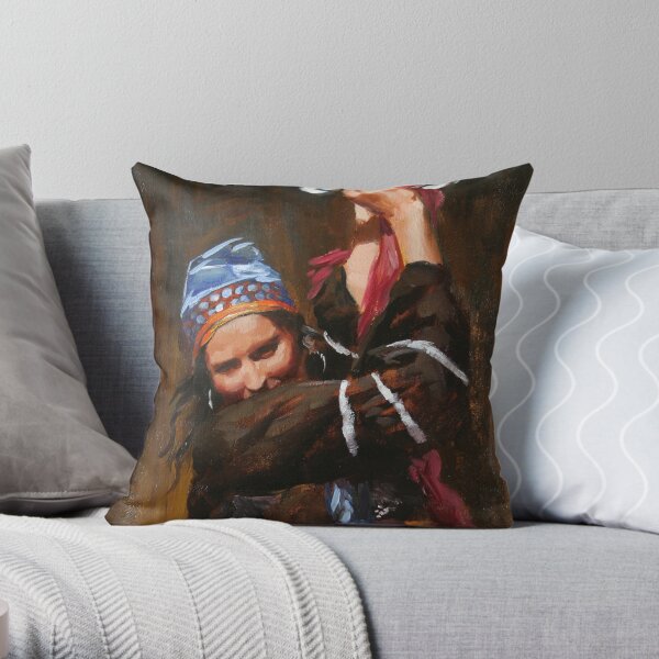 Gypsy Woman Throw Pillow