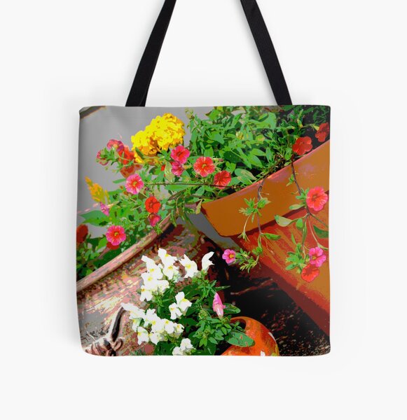 Flower Pots All Over Print Tote Bag