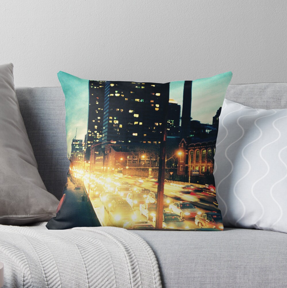 Manhattan Freeway Throw Pillow