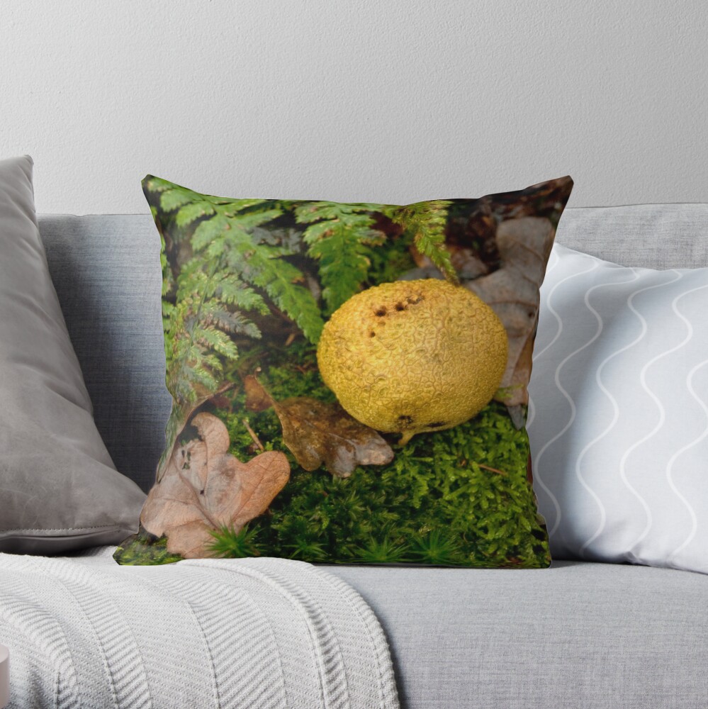 Yellow Potato Mushroom Throw Pillow