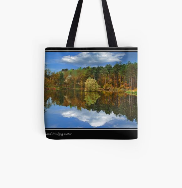 Woodland and drinking water All Over Print Tote Bag