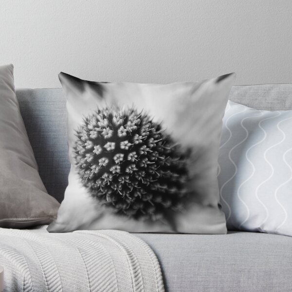 Heart of the White Explosion in Monochrome Throw Pillow