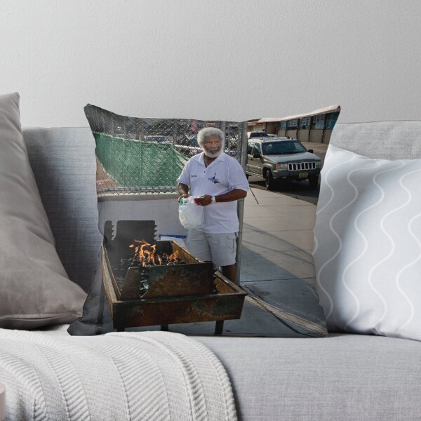 Barbecue on South Orange Ave, Newark Throw Pillow