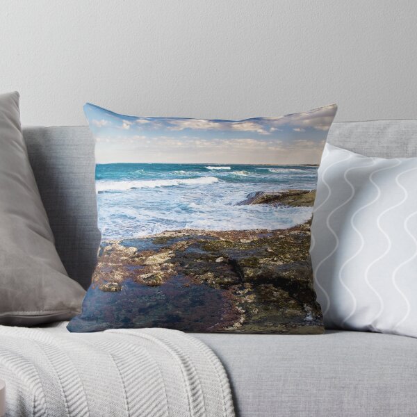 Kings Beach - Caloundra Throw Pillow
