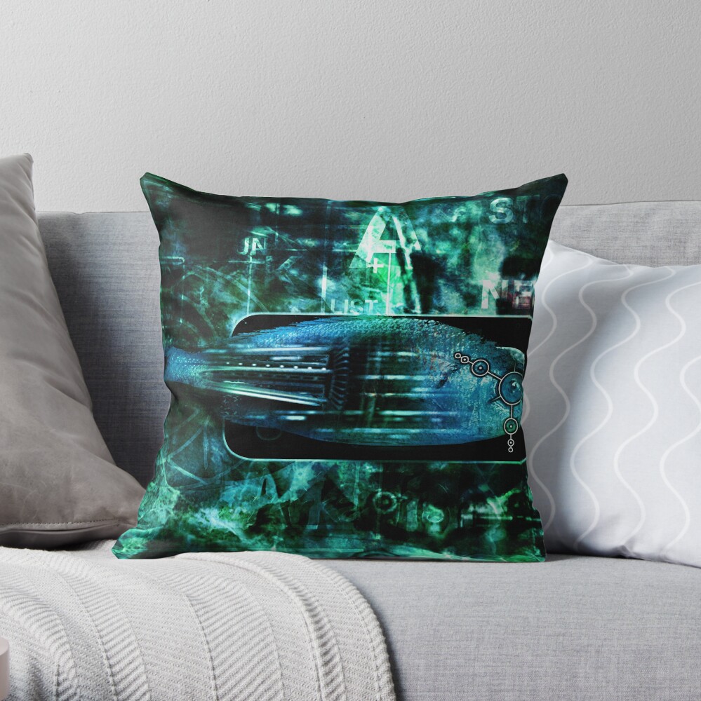 RaZorFish Throw Pillow
