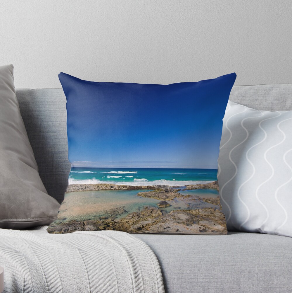 Champagne Pools, Fraser Island Throw Pillow