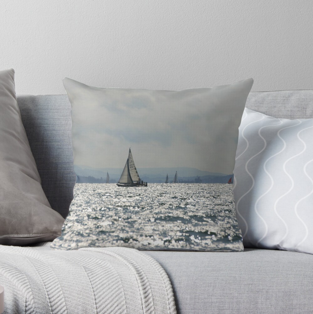West Sussex Coast Throw Pillow