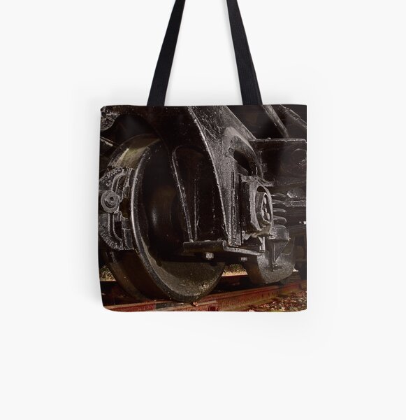 Train Wheels All Over Print Tote Bag